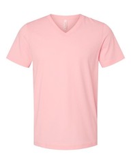 🔥 BELLA + CANVAS Unisex Jersey V-Neck Tee Short Sleeve Shirt 3005 Pink XS