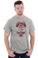 New England Lobster Maine ME Seafood Souvenir Womens or Mens Crewneck T Shirt Te