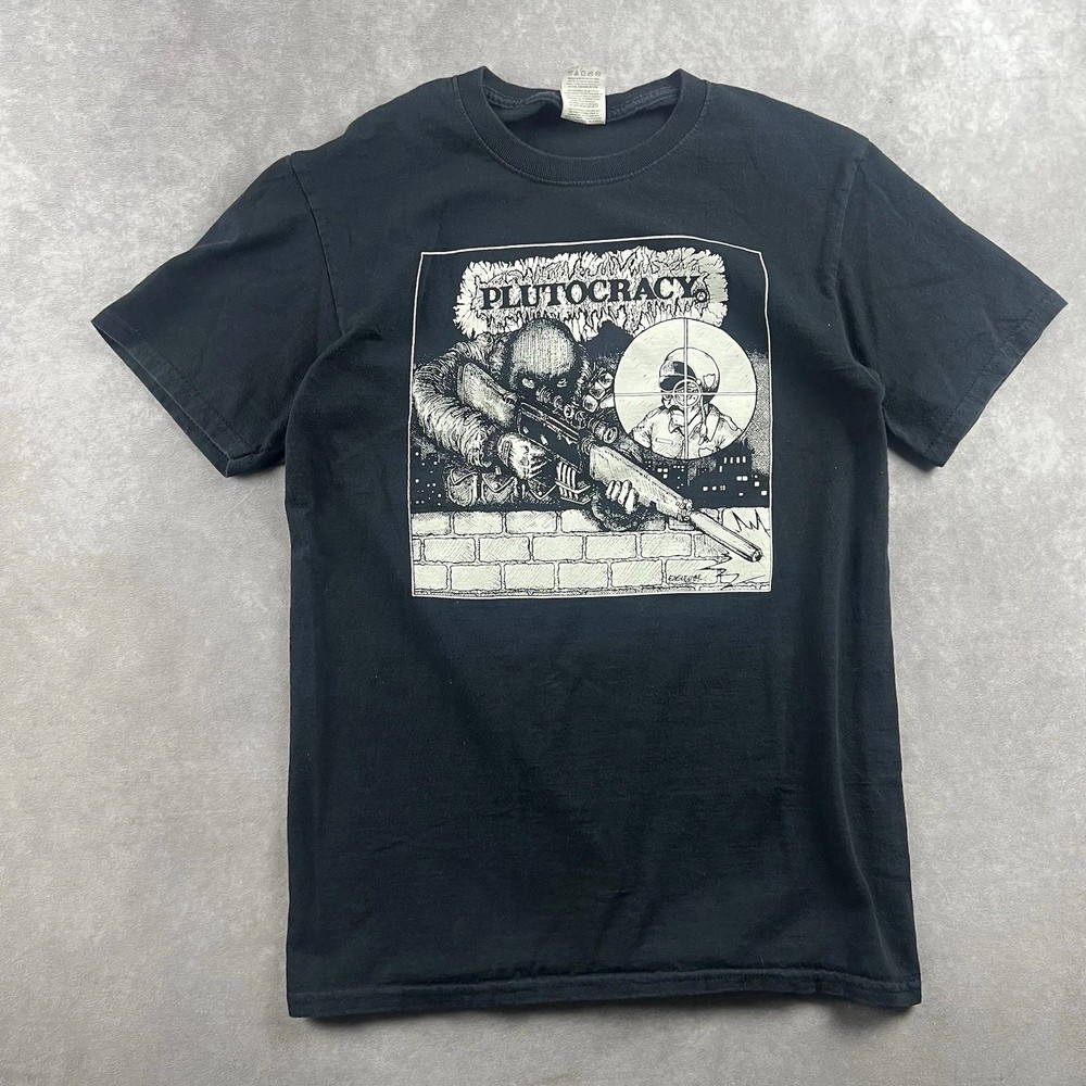 Plutocracy Band Sniper Cartoon Graphic Print Shirt Reprint Grunge S–4XL