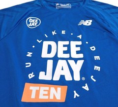 New Balance Radio Deejay Shirt Mens Slim S Womens M Blue Polyester Running Top