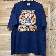 Vintage 90s Clemson Tigers Mascot Navy Graphic T Shirt Collegiate Size XXL