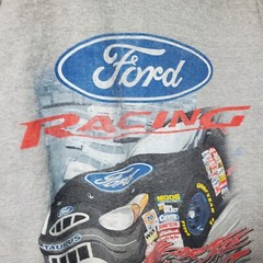 Vintage 90s Checkered Flag Sports Ford Racing “Hear The Thunder” Double Sided…