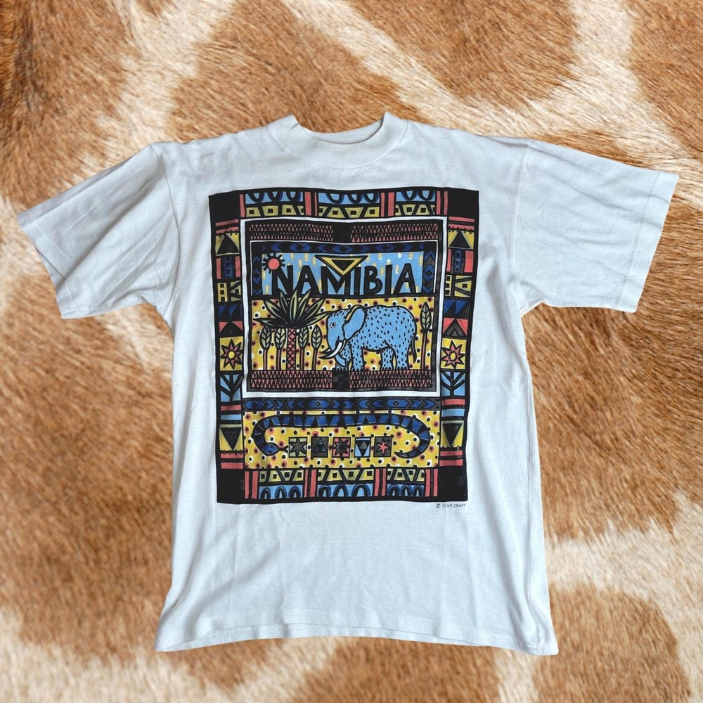 Rare Vintage 1994 Clive Craft Africa T-Shirt Small | Namibia Elephant Design