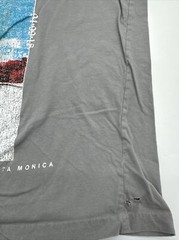 Santa Monica California T-Shirt Men Medium Spell Out Gray Denim & Flower…#6414