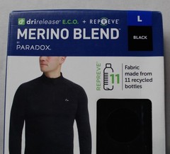 Paradox Men’s Merino Blend DriRelease Base Layer Top DH3 Black Large NWT