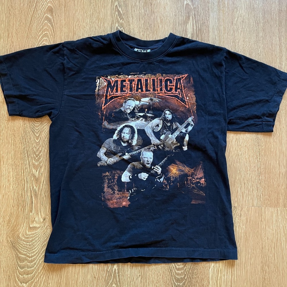 Metallica Band T-Shirt Mens Size L Large Black Single Stitch The Roxx Tag Used