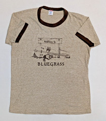 Vtg Mens L Distressed Thin Happiness Is Bluegrass Raccoons Bass T-Shirt USA