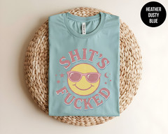 Funny Smiley Face T Shirt Sarcastic Graphic Tee Retro Aesthetic Top Adult Humor