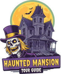 Unisex Haunted House Tour Guide Halloween Carnival Costume Graphic T Shirt Gift