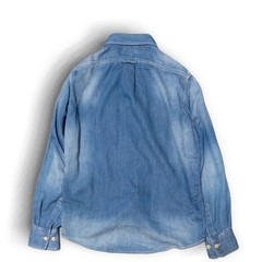J.PRESS RED LABEL Indigo Blue Denim Shirt S Triple Stitch Workwear