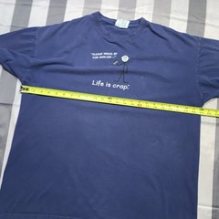 Vintage Y2K Life Is Crap Parody Joke Humor Shirt Size XL Blue