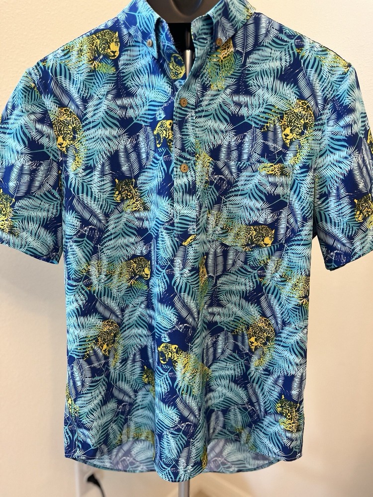 Chubbies Mens Weekend Casual Shirt Safari Cheetah Size Medium- EXCELLENT