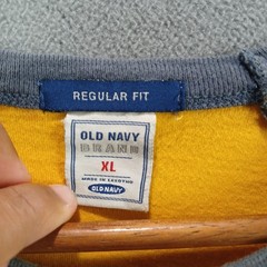 Old Navy T Shirt Mens XL Yellow Black Raglan Short Sleeve Regular Fit Crewneck