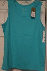 2 Pack Medium Turquoise Tank Tops chest 19 1/2″ Round Neck Goodfellow & Co.