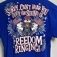 Buc-ee’s Independence Day Summer Freedom Ringing Blue T-Shirt Men’s XL