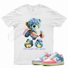 White SMILE T Shirt for N Dunk Low Candy Soft Pink Easter Sunset Pulse Glow