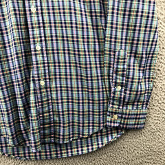 RALPH LAUREN Shirt Mens MEDIUM Slim Fit Multicolor Plaid Long Sleeve Button Up