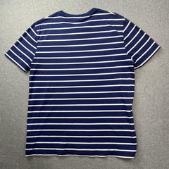 Polo Ralph Lauren Shirt Mens Large Blue White Stripe Custom Slim Fit Crewneck