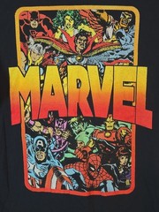 MARVEL SUPERHEROS Graphic 100% Cotton Black T Shirt Size XL