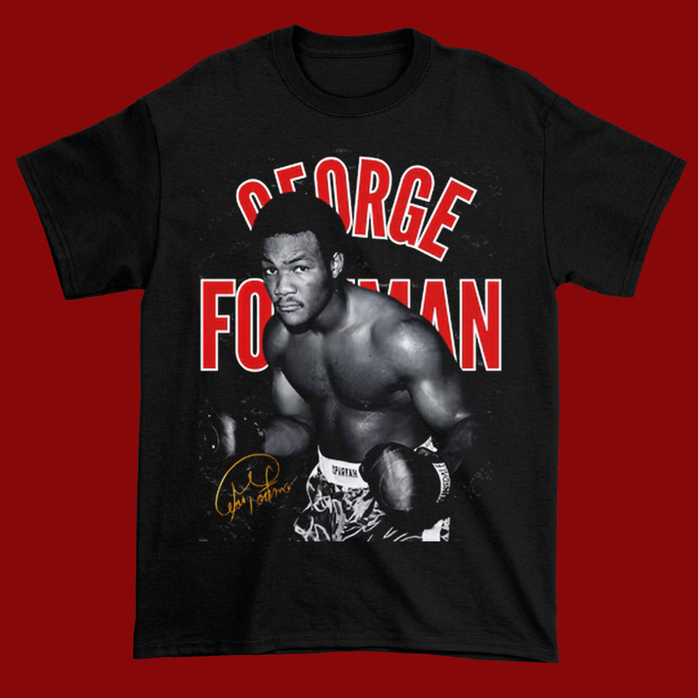 NEW Legend George Foreman Boxing Short Sleeve Black All Size Shirt OM372