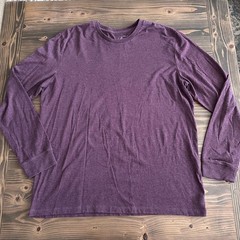 G.H. Bass Long Sleeve Tee Mens XL Purple Crew Neck Casual Basic Cotton Blend