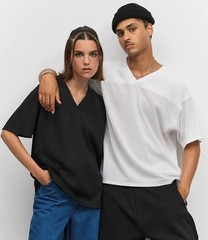 Recycled Polyester V-Neck Short Sleeve T-Shirt SOLS Oversize Fit Vee Neck Tee
