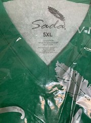 Sada T-Shirt Solid Green Short Sleeve V-Neck 100% Cotton Men’s 5XL