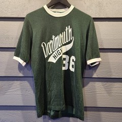 Vintage Champion Dartmouth High Shirt Mens Medium Green 36 Football Ringer 70s