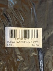 (2) Brand MUSCLETECH black T-Shirt Tee Bodybuilding Fitness New In Plastic LARGE