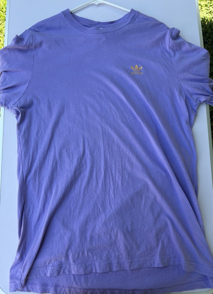 Adidas Men’s Original Trefoil Essentials T Shirt In Light Purple – Size Large