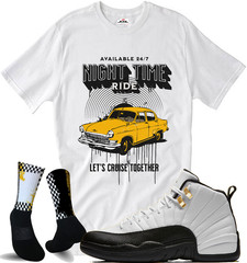 We Will Fit shirt to match Jordan 12 Taxi yellow black and white