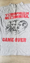 VTG Gray Marled Political Leaders Fascism TShirt Sz M? Game Over History FLAWS