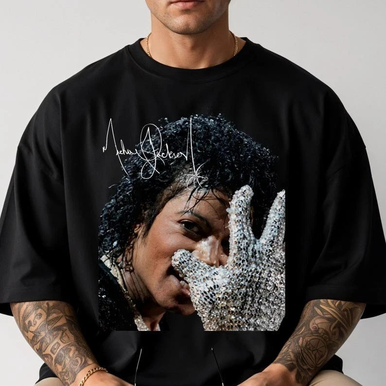 Michael Jackson T-Shirt, Silver Glove Shirt, King of Pop MJ Tee S-5XL