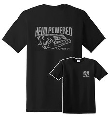 RAM Hemi Powered Engine 5.7L V8 Car Cotton T-Shirt Black Official Licensed