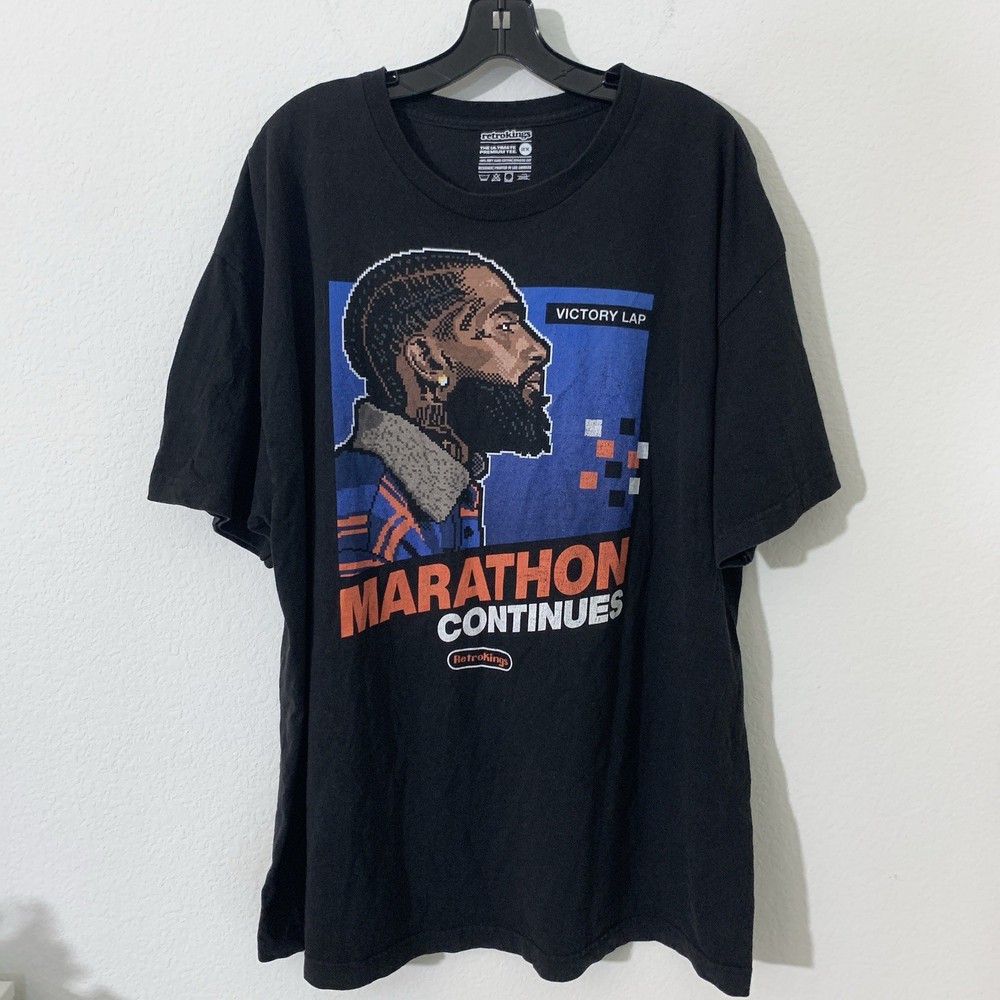 Nipsey Hussle Shirt Mens The Marathon Continues Victory Lap Retrokings Mens 2XL