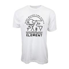 ELEMENT SKATEBOARD MENS FIRE EARTH WIND SHORT SLEEVES T SHIRT WHITE