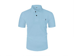 Men’s Ice Silk Collared Pocket Shirt Short Sleeve Casual Summer Top