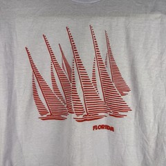 Vintage Single Stitch T Shirt USA Made Select-T Lavender Florida Nautical Hole