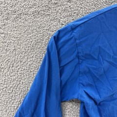 VINTAGE Izod T Shirt Men Medium Blue Turtle Neck Base Layer Casual Fleece 90s