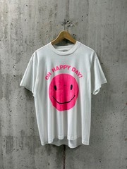 Vintage Oh Happy Day Pink Smiley Face T Shirt XL