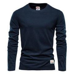 Zonbailon men’s long sleeve Fashion leisure sports pure cotton T-shirt