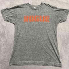 Rogue Rich Froning USA Made T-Shirt Mens Large Gray Graphic Gym Workout Tee