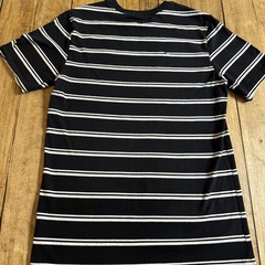 Nike Striped T Shirt Mens Small Black White Red Embroidered Swoosh Short Sleeve