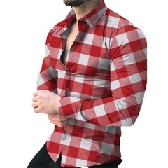 Camisas De Manga Larga a Cuadros Para Hombre Camisa De Vestir De Negocios CamiSO