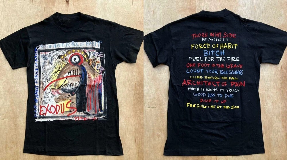 Collection EXODUS Band FORCE OF HABIT 2 Sides Black S to 5XL Unisex Shirt TU755