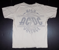 AC/DC High Voltage T Shirt Junk Food 2-Sided Angus Young Large Beige Print