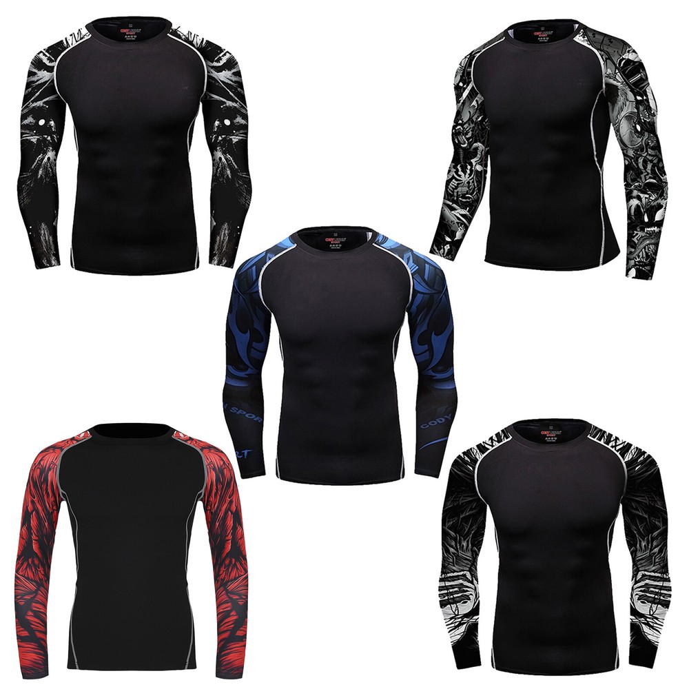 Men’s UPF 50+ Rash Guard Shirts Long Sleeve Swim Shirt Quick Dry Surfing/Diving