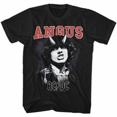 AC/DC Angus Young Horns Black Rock and Roll Music Band T-Shirt