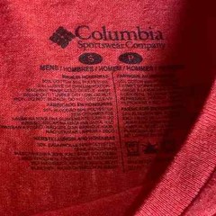 Columbia PFG Mens T Shirt Small Red Short Cap Sleeves Crew Neck Straight Hem