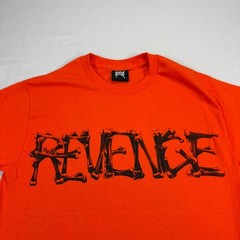 Revenge Shirt Mens Small Orange Lil Durk Graphic Crew Neck Streetwear